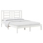 Estructura de cama sin colchón madera de pino blanca 140x190 cm