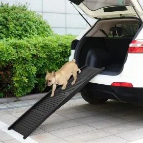 Folding ramp for dogs black plastic 153x40x12.5 cm by vidaXL, Pet Steps and Ramps - Ref: Foro24-152231, Price: 63,49 €, Disco...
