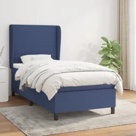 Box spring bed with blue fabric mattress 90x190 cm by vidaXL, Beds and slatted bases - Ref: Foro24-3127771, Price: 341,39 €, ...