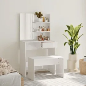 Glossy white vanity set 74.5x40x141 cm by vidaXL, Bedroom Dressers - Ref: Foro24-3114143, Price: 108,08 €, Discount: %