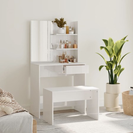 Glänzend weißes Waschtischset 74,5 x 40 x 141 cm von vidaXL, Schlafzimmerkommoden - Ref: Foro24-3114143, Preis: 109,36 €, Rab...