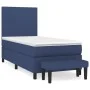 Box spring bed with blue fabric mattress 90x190 cm by vidaXL, Beds and slatted bases - Ref: Foro24-3136403, Price: 362,17 €, ...