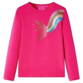 Kinder-Langarm-T-Shirt 140 in leuchtendem Rosa von vidaXL, Kinder-T-Shirts - Ref: Foro24-14298, Preis: 8,85 €, Rabatt: %
