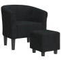 Schwarzer Samtsessel mit Hocker von vidaXL, Sessel - Ref: Foro24-356451, Preis: 164,94 €, Rabatt: %
