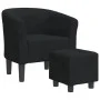 Schwarzer Samtsessel mit Hocker von vidaXL, Sessel - Ref: Foro24-356451, Preis: 161,72 €, Rabatt: %