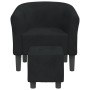 Black velvet armchair with stool by vidaXL, Armchairs - Ref: Foro24-356451, Price: 164,94 €, Discount: %