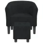 Schwarzer Samtsessel mit Hocker von vidaXL, Sessel - Ref: Foro24-356451, Preis: 161,72 €, Rabatt: %