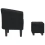Black velvet armchair with stool by vidaXL, Armchairs - Ref: Foro24-356451, Price: 183,09 €, Discount: %