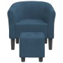 Dunkelblauer Samtsessel mit Hocker von vidaXL, Sessel - Ref: Foro24-356453, Preis: 170,39 €, Rabatt: %