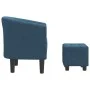 Dark blue velvet armchair with stool by vidaXL, Armchairs - Ref: Foro24-356453, Price: 167,78 €, Discount: %