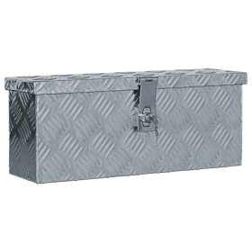 Caja de aluminio 48,5x14x20 cm plateada