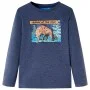 Kinder-Langarm-T-Shirt dunkelblau meliert 140 von vidaXL, Kinder-T-Shirts - Ref: Foro24-12943, Preis: 8,64 €, Rabatt: %