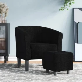 Schwarzer Stoffsessel mit Hocker von vidaXL, Sessel - Ref: Foro24-356439, Preis: 163,93 €, Rabatt: %
