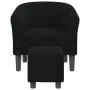 Schwarzer Stoffsessel mit Hocker von vidaXL, Sessel - Ref: Foro24-356439, Preis: 163,93 €, Rabatt: %