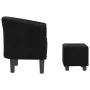 Schwarzer Stoffsessel mit Hocker von vidaXL, Sessel - Ref: Foro24-356439, Preis: 163,93 €, Rabatt: %
