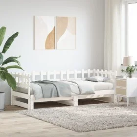 Removable sofa bed solid white pine wood 2x(90x190) cm by vidaXL, Beds and slatted bases - Ref: Foro24-840392, Price: 142,93 ...