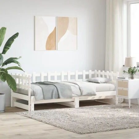 Removable sofa bed solid white pine wood 2x(90x190) cm by vidaXL, Beds and slatted bases - Ref: Foro24-840392, Price: 142,93 ...