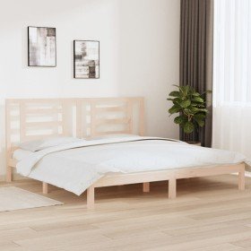 Estructura de cama sin colchón madera maciza de pino 200x200 cm Estructura de cama sin colchón madera maciza de pino 200x200 cm