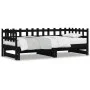 Sofá cama extraíble madera maciza de pino negro 2x(90x200) cm de vidaXL, Camas y somieres - Ref: Foro24-840390, Precio: 172,0...