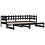 Abnehmbares Schlafsofa aus massivem schwarzem Kiefernholz, 2 x (90 x 200) cm von vidaXL, Betten und Lattenroste - Ref: Foro24...