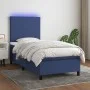 Box spring bed mattress and LED lights blue fabric 90x190 cm by vidaXL, Beds and slatted bases - Ref: Foro24-3134683, Price: ...