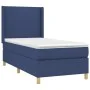 Box spring bed mattress and LED lights blue fabric 90x190 cm by vidaXL, Beds and slatted bases - Ref: Foro24-3138683, Price: ...
