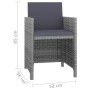 5-teiliges Garten-Essset und graue synthetische Rattankissen von vidaXL, Gartensets - Ref: Foro24-43901, Preis: 342,15 €, Rab...