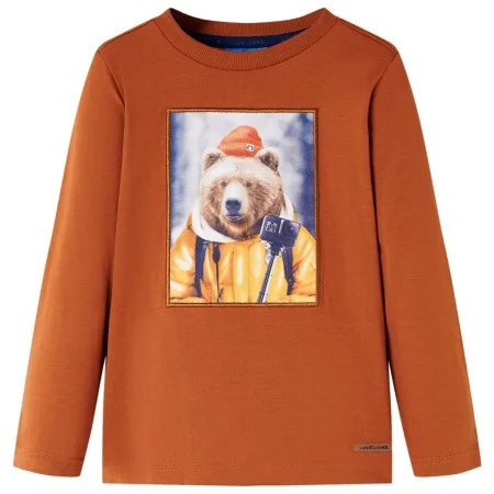 Gebranntes orangefarbenes Langarm-T-Shirt für Kinder 116 von vidaXL, Kinder-T-Shirts - Ref: Foro24-12771, Preis: 8,52 €, Raba...