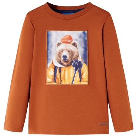 Gebranntes orangefarbenes Langarm-T-Shirt für Kinder 116 von vidaXL, Kinder-T-Shirts - Ref: Foro24-12771, Preis: 8,60 €, Raba...