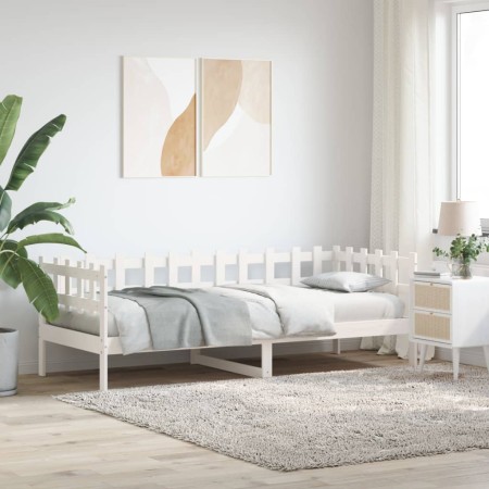 Schlafsofa aus massivem weißem Kiefernholz, 80 x 200 cm von vidaXL, Betten und Lattenroste - Ref: Foro24-840377, Preis: 97,84...
