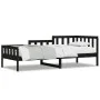 Solid black pine wood sofa bed 90x190 cm by vidaXL, Beds and slatted bases - Ref: Foro24-840375, Price: 117,96 €, Discount: %