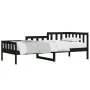 Solid black pine wood sofa bed 90x190 cm by vidaXL, Beds and slatted bases - Ref: Foro24-840375, Price: 117,96 €, Discount: %