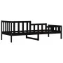 Solid black pine wood sofa bed 90x190 cm by vidaXL, Beds and slatted bases - Ref: Foro24-840375, Price: 117,96 €, Discount: %