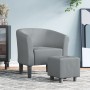 Sillón con taburete tela gris claro de vidaXL, Sillones - Ref: Foro24-356436, Precio: 146,53 €