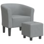 Light gray fabric armchair with stool by vidaXL, Armchairs - Ref: Foro24-356436, Price: 146,53 €, Discount: %