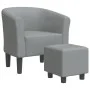 Light gray fabric armchair with stool by vidaXL, Armchairs - Ref: Foro24-356436, Price: 144,40 €, Discount: %