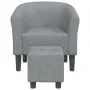 Light gray fabric armchair with stool by vidaXL, Armchairs - Ref: Foro24-356436, Price: 144,40 €, Discount: %