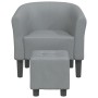 Sillón con taburete tela gris claro de vidaXL, Sillones - Ref: Foro24-356436, Precio: 146,53 €