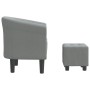 Light gray fabric armchair with stool by vidaXL, Armchairs - Ref: Foro24-356436, Price: 146,53 €, Discount: %