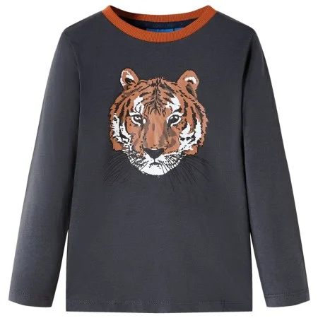 Children's long-sleeved t-shirt anthracite gray 128 by vidaXL, Kids T-shirts - Ref: Foro24-13467, Price: 7,93 €, Discount: %