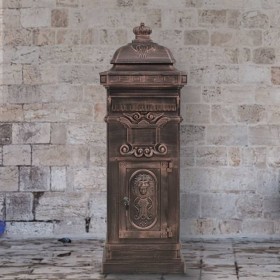 Buzón de columna de aluminio estilo vintage inoxidable bronce