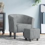 Sessel mit dunkelgrauem Samthocker von vidaXL, Sessel - Ref: Foro24-356450, Preis: 158,07 €, Rabatt: %