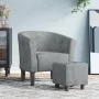 Sessel mit dunkelgrauem Samthocker von vidaXL, Sessel - Ref: Foro24-356450, Preis: 160,10 €, Rabatt: %