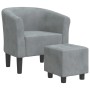 Sessel mit dunkelgrauem Samthocker von vidaXL, Sessel - Ref: Foro24-356450, Preis: 158,07 €, Rabatt: %