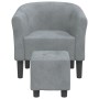 Sessel mit dunkelgrauem Samthocker von vidaXL, Sessel - Ref: Foro24-356450, Preis: 158,07 €, Rabatt: %