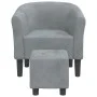 Sessel mit dunkelgrauem Samthocker von vidaXL, Sessel - Ref: Foro24-356450, Preis: 160,10 €, Rabatt: %