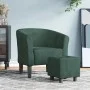 Dunkelgrüner Samtsessel mit Hocker von vidaXL, Sessel - Ref: Foro24-356452, Preis: 161,89 €, Rabatt: %