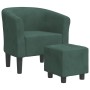 Dunkelgrüner Samtsessel mit Hocker von vidaXL, Sessel - Ref: Foro24-356452, Preis: 164,69 €, Rabatt: %