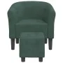Dunkelgrüner Samtsessel mit Hocker von vidaXL, Sessel - Ref: Foro24-356452, Preis: 161,89 €, Rabatt: %