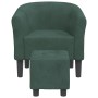 Dunkelgrüner Samtsessel mit Hocker von vidaXL, Sessel - Ref: Foro24-356452, Preis: 164,69 €, Rabatt: %